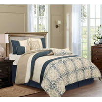 Nanshing Camila 7 Piece Super Soft Bedding Comforter Set with 2 BONUS Pillows, King, Blue