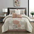 thumbnail image 1 of Nanshing Carmella 7 Piece Floral Comforter Set Queen, 1 of 4
