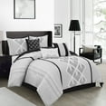 thumbnail image 1 of Nanshing Carter 7 Piece Geometric Comforter Set , Black/Grey , King Size , Terry Embroidery, 1 of 9