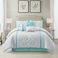 thumbnail image 1 of Nanshing Carter 7 Piece Geometric Comforter Set , Blue , Queen Size , Terry Embroidery, 1 of 6