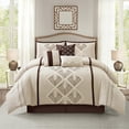 thumbnail image 1 of Nanshing Carter 7 Piece Geometric Comforter Set , Brown , California King Size , Terry Embroidery, 1 of 6