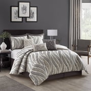 Nanshing Caspa 7 Piece Chic Leaf Design Comforter Set California King