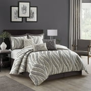Nanshing Caspa 7 Piece Chic Leaf Design Comforter Set Queen
