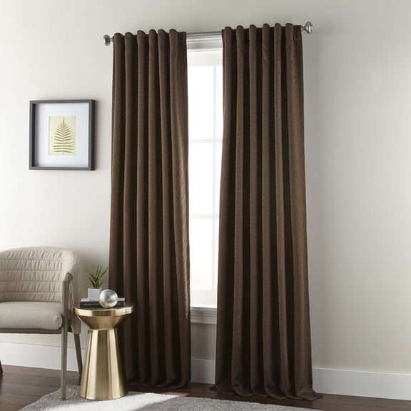 Nanshing Chevron Curtain Window Panel, Chocolate, 52 x 84"