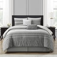 thumbnail image 1 of Nanshing Cleluya 6 Piece Striped, Geometric Comforter Set , Grey , King Size , Jacquard, 1 of 7