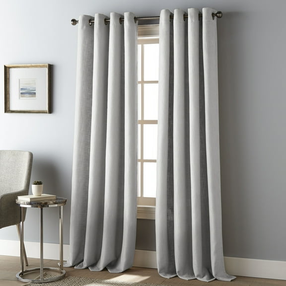 Nanshing Colin Light Filtering Single Curtain Panel with Grommet Top, Grey, 54" x 84"