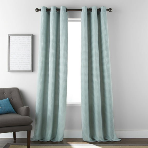 Nanshing Dean Grommet Top Room Darkening Window Curtain Panels, Set of 2, Mineral, 37" x 84"
