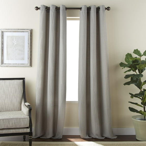 Nanshing Dean Grommet Top Room Darkening Window Curtain Panels, Set of 2, Taupe, 37" x 84"