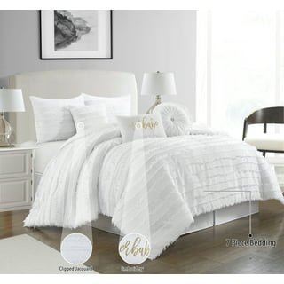 Litanika Queen Comforter Set Beige, 3 Pieces Ruffle Farmhouse Aesthetic  Bedding