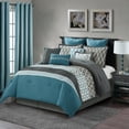 thumbnail image 1 of Nanshing Donovan 12PC Geometric Luxury Comforter Set, Blue, King, 1 of 6