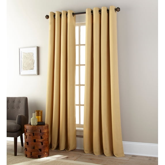 Nanshing Everett Solid Color Light Filtering Grommet Top Single Curtain Panel, Blue, 52" x 84"