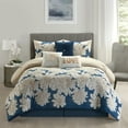 thumbnail image 1 of Nanshing Flora Floral Print 7-Piece Comforter Set, King, Blue, 1 of 7