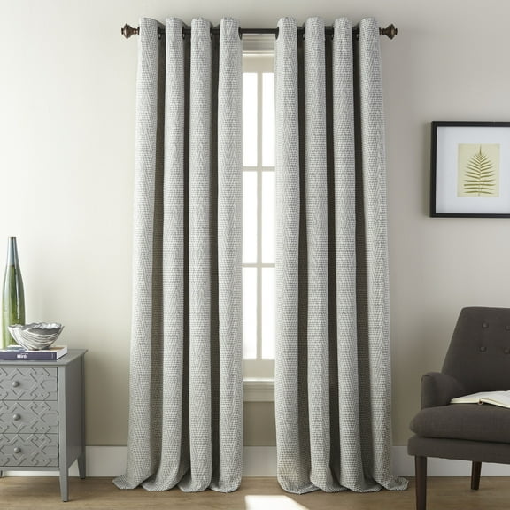 Nanshing Fuller Grommet Top Single Curtain Panel, Aluminum, 54 x 84"