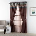 thumbnail image 1 of Nanshing Gossamer Rod Pocket 4-Piece Semi-Sheer Curtain Panel Set, Brown, 56 x 84", 1 of 1