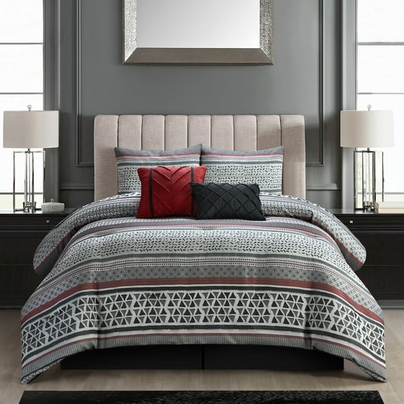 Nanshing Hasser 6 Piece Contemporary Comforter Set King