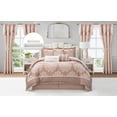 thumbnail image 1 of Nanshing Home 15 Piece Blush Damask Jacquard Comforter Set, Queen Size, Room in a Bag, Matching Bedskirt, Flat Sheet, Fitted Sheet, Pillow Shams, Curtains, 1 of 9