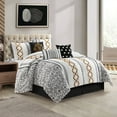 thumbnail image 1 of Nanshing Jamie 7 Piece Geometric Comforter Set, Black/Gold, King, 1 of 12