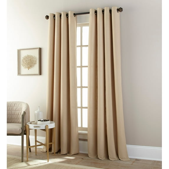Nanshing Janie Grommet Single Curtain Panel, Sand, 52 x 95"