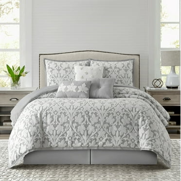 Nanshing Janina 7 Piece Comforter Set, Grey, California King