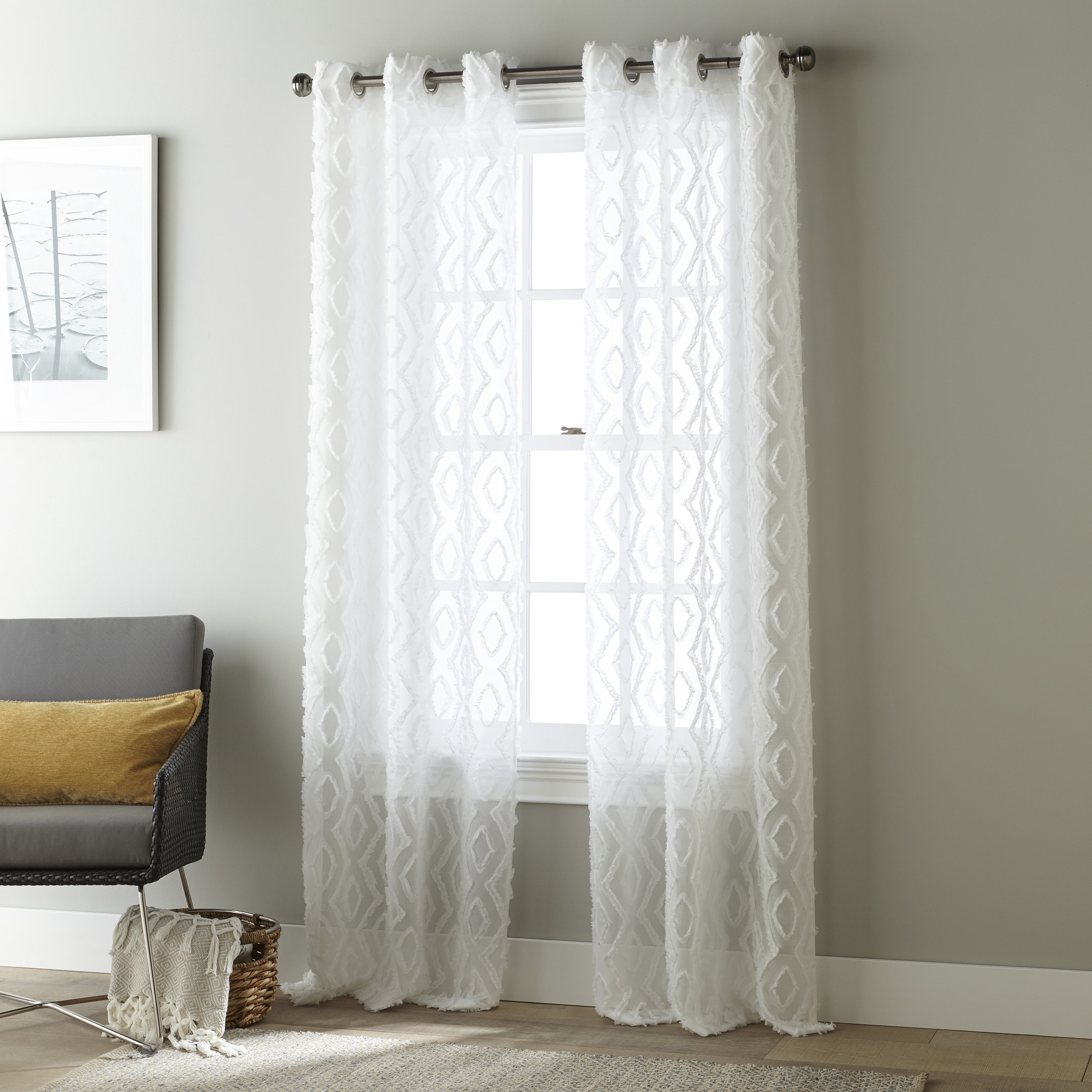 Nanshing Jenna Semi-Sheer Curtain Panel Pair with Grommet