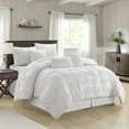 thumbnail image 1 of Nanshing Jennae 7 Piece Shabby Chic Pintuck Comforter Set, White, California King, 1 of 12