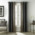 thumbnail image 1 of Nanshing Kath Light Filtering Grommet Curtain Panel Pair, Black Gold, 37" x 84", 1 of 7