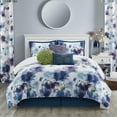 thumbnail image 1 of Nanshing Krista 9 Piece Floral Comforter Set, Blue Purple, Queen, 1 of 7