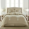 thumbnail image 1 of Nanshing Lacy 7 Piece Damask Embroidery Comforter Set, King, Taupe, 1 of 5