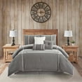 thumbnail image 1 of Nanshing Larsa 7 Piece Cabin Lodge Modern Comforter Set, Grey, California King, 1 of 11