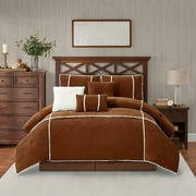 Nanshing Larsa 7 Piece Cabin Lodge Modern Comforter Set, Rust, California King