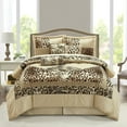 thumbnail image 1 of Nanshing Leopard 7 Piece Animal Print Comforter Set, Gold, King , Short Plush Print, 1 of 10