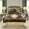 thumbnail image 1 of Nanshing Leopard 9 Piece Animal Print Comforter Set , Brown Gold , California King , Short Plush Print, 1 of 6