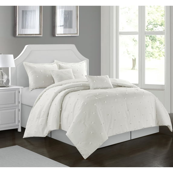Nanshing Lima 6-Piece Bedding Comforter Set, Grey, Queen