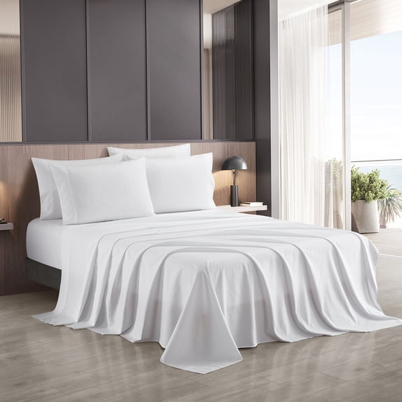 Nanshing Luxury Embossed 6-Piece Ultra Soft Sheet Set White - Full