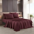 thumbnail image 1 of Nanshing Luxury Embossed 6-Piece Ultra Soft Sheet Set Wine - Queen, 1 of 5