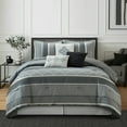thumbnail image 1 of Nanshing Markus 7 Piece Traditional Damask Comforter Set, Grey, Queen, 1 of 7