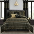 thumbnail image 1 of Nanshing Markus 9 Piece Traditional Damask Comforter Set, Black Gold, California King, 1 of 10