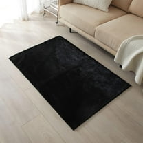 Nanshing Mayen Faux Fur Accent Rug, Black, 30" x 46"