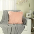 thumbnail image 1 of Nanshing Merino Style Super Soft & Fluffy Faux Fur Decorative Throw Pillow Cover, Cushion Case for Home Living Room, Blush, 2 Pack, 18" x 18", 1 of 5