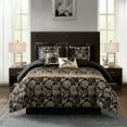 thumbnail image 1 of Nanshing Mollybee 7 Piece Luxury Floral Comforter Set, Black, Full, 1 of 5