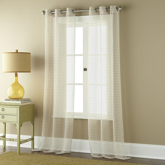 Nanshing Nathan Window Curtain Panel, Taupe, 37" x 84’’