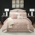 thumbnail image 1 of Nanshing Neva 14 Piece Modern Paisley Bed-In-A-Bag, Blush, Queen, 1 of 14