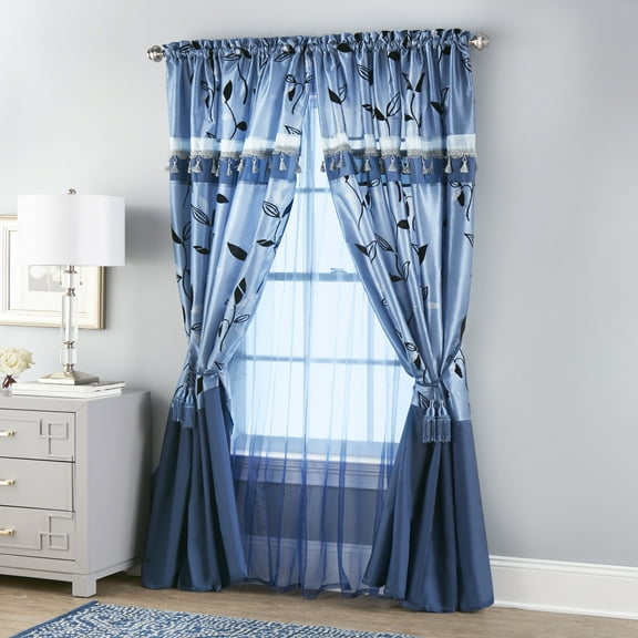 Nanshing Pastora 4-Piece Luxury Window Set, Blue, 56" x 84" + 18"