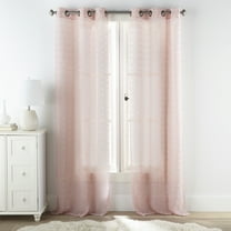 Nanshing Payton Set of 2 Grommet Sheer Curtain Panels, Pink, 37" x 84"