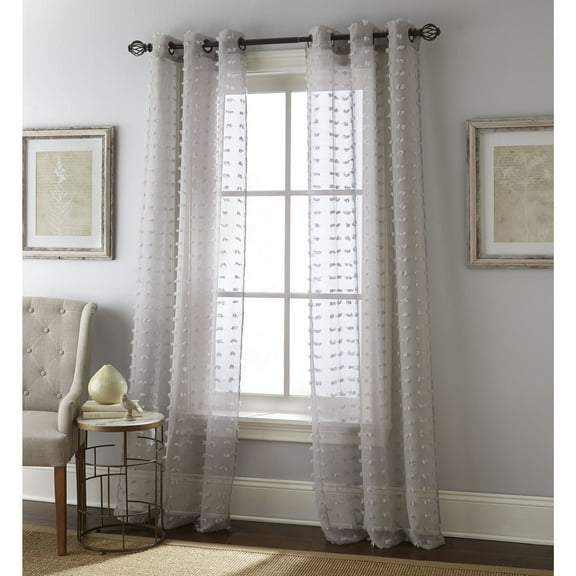 Nanshing Payton Window Curtain Panels Set Of 2 With Grommet Top, Gray, 37 X 84"