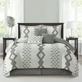 thumbnail image 1 of Nanshing Philippa 7 Piece Comforter Set, White Grey, King, 1 of 7