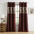 thumbnail image 1 of Nanshing Renee Grommet Light Filtering Floral Curtain Set, Red, 37" x 84", 1 of 6