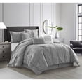 thumbnail image 1 of Nanshing Sandra 7 Piece Chic Pintuck Comforter Set Grey King, 1 of 5