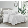 thumbnail image 1 of Nanshing Sandra 7 Piece Chic Pintuck Comforter Set White Queen, 1 of 5