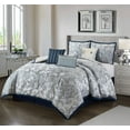 thumbnail image 1 of Nanshing Stassie 7 Piece Reversible Comforter Set, Navy, Queen, 1 of 5